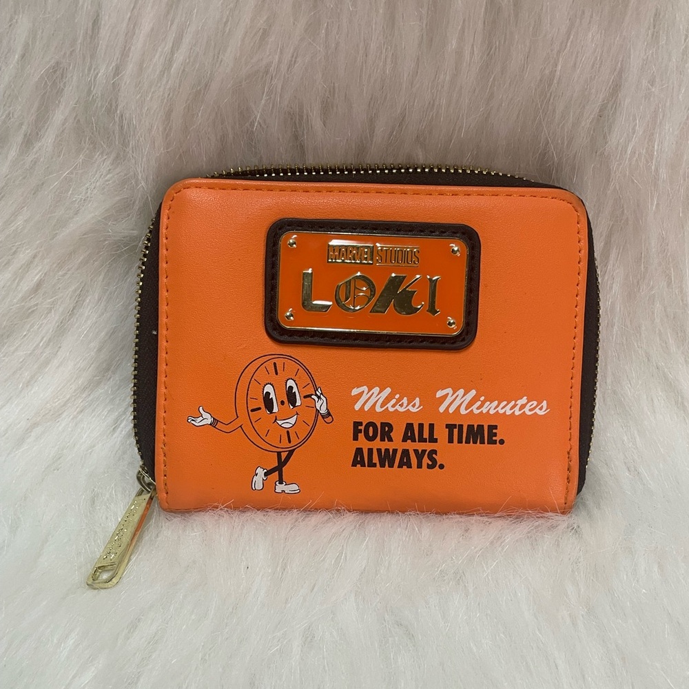 Loungefly Orange Loki Wallet with Miss Minutes